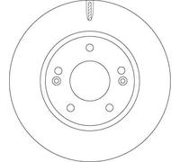 2x Disco freno ventilato DF6936 TRW per HYUNDAI KIA