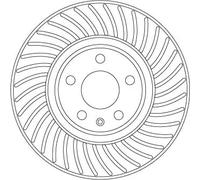 Disco freno TRW DF6950S anteriore, ventilato, altamente carbonizzato, 1 Pezzo