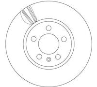 Disco freno TRW DF6964 anteriore, ventilato, 1 Pezzo