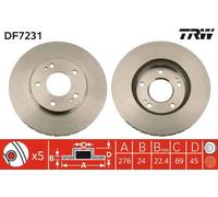 Disco freno TRW DF7231 anteriore, ventilato, 1 Pezzo
