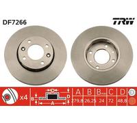 2x Disco freno ventilato DF7266 TRW per KIA CARENS I MPV / Space wagon