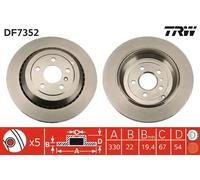 Disco freno TRW DF7352 posteriore, ventilato, 1 Pezzo