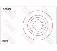 2x Disco freno ventilato DF7880S TRW per TOYOTA LAND CRUISER VAN