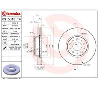 2x Disco freno ventilazione interna 09.5315.14 BREMBO per VOLVO 760 940 960 740