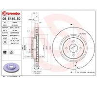 2x Disco freno ventilazione interna 09.5486.50 BREMBO per FORD FOCUS I