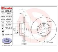 2x Disco freno ventilazione interna 09.5579.21 BREMBO per BMW ALPINA