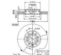 Brembo Disco freno 9574521, anteriore ventilato altamente carbonizzato, 1 pezzo