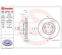 2x Disco freno ventilazione interna 09.6742.10 BREMBO per TOYOTA CARINA E VI