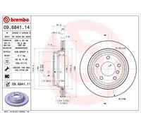 2x Disco freno ventilazione interna 09.6841.11 BREMBO per BMW ALPINA