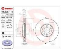 2x Disco freno ventilazione interna 09.6997.11 BREMBO per SAAB OPEL LOTUS