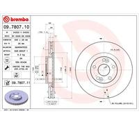 2x Disco freno ventilazione interna 09.7807.11 BREMBO per RENAULT ESPACE III