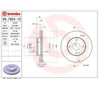 2x Disco freno ventilazione interna 09.7824.10 BREMBO per MAZDA