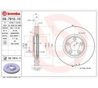 2x Disco freno ventilazione interna 09.7910.11 BREMBO per JAGUAR S-TYPE II