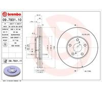 BREMBO 09.7931.11 Disco freno