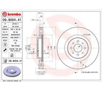 2x Disco freno ventilazione interna 09.8004.41 BREMBO per ALFA ROMEO MITO