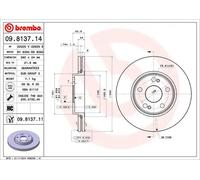 2x Disco freno ventilazione interna 09.8137.11 BREMBO per RENAULT SAFRANE I