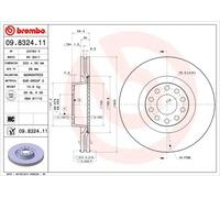 2x Disco freno ventilazione interna 09.8324.11 BREMBO per AUDI A8 D2 A6 C4
