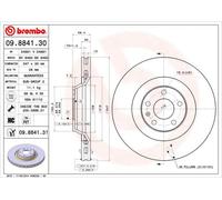 2x Disco freno ventilazione interna 09.8841.31 BREMBO per AUDI A6 C6 Avant A6 C6