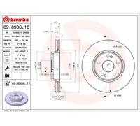 2x Disco freno ventilazione interna 09.8936.11 BREMBO per RENAULT LAGUNA II
