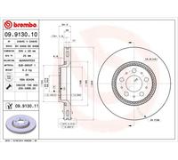 2x Disco freno ventilazione interna 09.9130.11 BREMBO per VOLVO V70 I S80 I