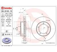 2x Disco freno ventilazione interna 09.9143.11 BREMBO per TOYOTA LEXUS