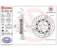 BREMBO 09.9254.33 Disco freno