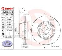 2x Disco freno ventilazione interna 09.9355.11 BREMBO per BMW 7