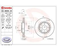 2x Disco freno ventilazione interna 09.9608.24 BREMBO per DAEWOO LOTUS