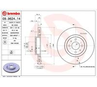2x Disco freno ventilazione interna 09.9624.14 BREMBO per ALFA ROMEO FIAT LANCIA