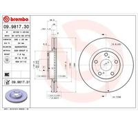 BREMBO 09.9817.31 Disco freno