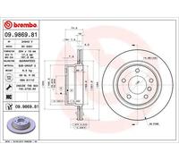 2x Disco freno ventilazione interna 09.9869.81 BREMBO per BMW Z4 Roadster