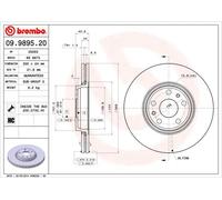 2x Disco freno ventilazione interna 09.9895.20 BREMBO per RENAULT SCÉNIC II