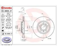 2x Disco freno ventilazione interna 09.9908.21 BREMBO per VW AUDI