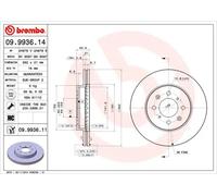 2x Disco freno ventilazione interna 09.9936.11 BREMBO per HONDA CRX III JAZZ III