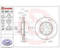 BREMBO 09.9997.10 Disco freno