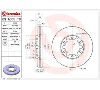 2x Disco freno ventilazione interna 09.A055.10 BREMBO per NISSAN