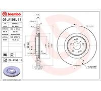 Disco freno BREMBO 09A19611 anteriore, ventilato, altamente carbonizzato, 1 Pezzo