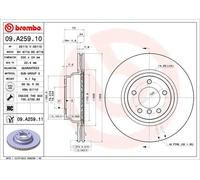 Brembo Disco freno 09A25911 anteriore ventilato altamente carbonizzato 1 pezzo