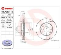 2x Disco freno ventilazione interna 09.A352.10 BREMBO per HYUNDAI KIA