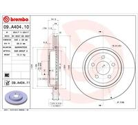 2x Disco freno ventilazione interna 09.A404.11 BREMBO per LANCIA CHRYSLER DODGE