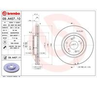2x Disco freno ventilazione interna 09.A407.11 BREMBO per HONDA CR-V II