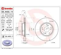 2x Disco freno ventilazione interna 09.A455.11 BREMBO per HONDA STREAM FR-V
