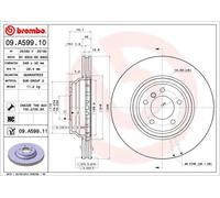Disco freno BREMBO 09A59911 anteriore, ventilato, altamente carbonizzato, 1 Pezzo