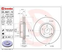 2x Disco freno ventilazione interna 09.A621.11 BREMBO per MERCEDES-BENZ SLK SLC