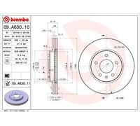 Brembo 09.A630.11 - Disco Freno con Verniciatura UV (Set di 2) - Anteriore