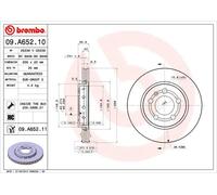 Disco freno BREMBO 09A65211 posteriore, ventilato, altamente carbonizzato, 1 Pezzo