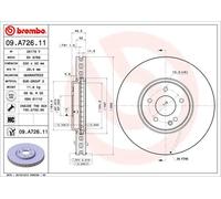 2x Disco freno ventilazione interna 09.A726.11 BREMBO per MERCEDES-BENZ CHRYSLER