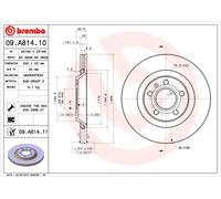 2x Disco freno ventilazione interna 09.A814.11 BREMBO per AUDI A4 B6 A4 B6 Avant