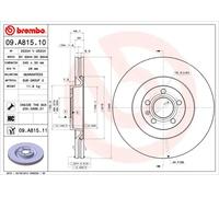 BREMBO Dischi Freno 09.A815.11 Freni a Disco,Dischi Dei Freni AUDI,A4 Avant (8ED, B7),A4 Avant (8E5, B6),A4 Sedan (8E2, B6),A4 Sedan (8EC, B7)