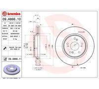 2x Disco freno ventilazione interna 09.A866.11 BREMBO per HONDA CR-V III CR-V IV
